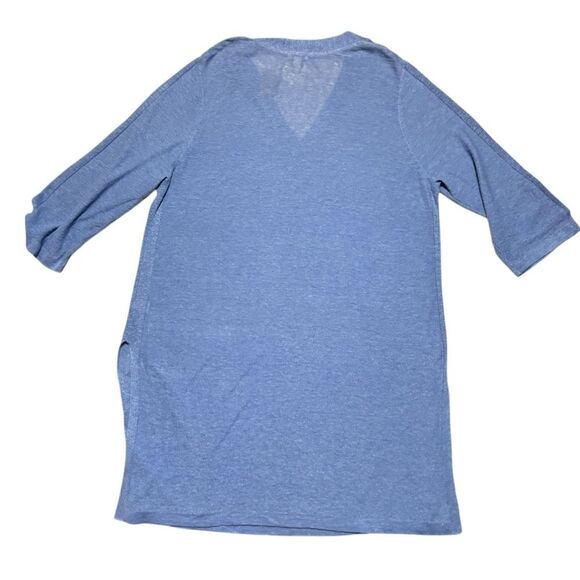 J. Jill Women's Opal Blue Linen Blend Long Tunic Side Vented Lighweight Size XL - Picture 2 of 6